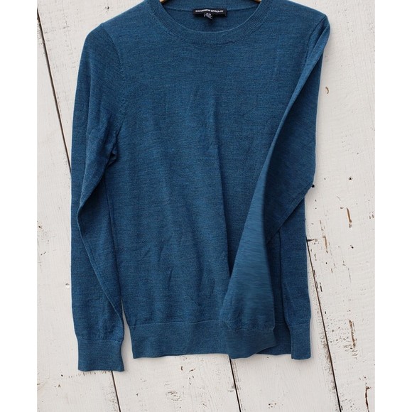 Katherine Barclay Mens Blue Merino Wool Pullover Crewneck Sweater Size M - Picture 2 of 5